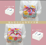 Asayama Misato - Flower bouquet / Blue  花束／ブルー  70 x 70 cm Furoshiki (Japanese Wrapping Cloth) (Copy)