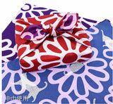 DOTCH DOTCH（どっちどっち) - Flowers and Cats/Purple x Blue A   花とねこ／紫×青Ａ  - Furoshiki 50 x 50 cm
