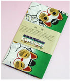 Lucky Cat  福まねき猫 - Sumo　相撲 - Japanese Traditional Cotton Towel (The dyed Tenugui) - 34cm x 90cm