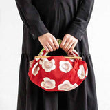 Isamonyou -  Double-Sided Dyeing Plum R&G 　70 伊砂文様 両面 梅 アカ/グリーン　20477-201　- Furoshiki (Japanese Wrapping Cloth)