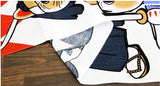 Lucky Cat  福まねき猫 - Samurai  サムライ - Japanese Traditional Cotton Towel (The dyed Tenugui) - 34cm x 90cm