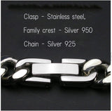 Saito - Octagonal Family Crest (Kamon)  (Silver 950) - Silver Bracelet