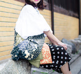 Konomi - Honeycomb Furoshiki   Black  ハニカム/漆黒            97X97cm  (Japanese Wrapping Cloth)