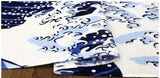 Lucky Cat  福まねき猫 - Wave Fuji  波富士 - Japanese Traditional Cotton Towel (The dyed Tenugui) - 34cm x 90cm