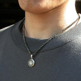 Saito - Family Crest 　Octagon shape Pendant top Silver 950   Size S