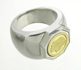 Saito - 18Kt Gold Family Crest - Octagon shape Ring Silver 925