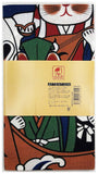 Lucky Cat  福まねき猫 - Seven Lucky Cats   七福猫 (Shichifuku Neko) - Japanese Tradition Cotton Towel (The dyed Tenugui) - 34cm x 90cm