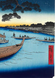 Utagawa Hiroshige - No.061 The "Pine of Success" and Oumayagashi on the Asakusa River 浅草川首尾の松御厩河岸  - Free Shipping