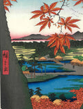 Utagawa Hiroshige - No.094 The Maple Trees at Mama, the Tekona Shrine and Tsugihashi Bridge - One hundred Famous View of Edo - Free shipping