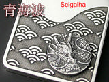 Saito - Dragon Crest Emblem(Silver 950) on Genroku Pattern Pendant Top (Silver 950)