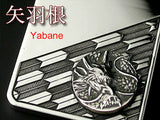 Saito - Dragon Crest Emblem(Silver 950) on Genroku Pattern Pendant Top (Silver 950)
