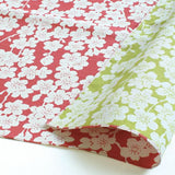 Isamonyou -  Double-Sided Dyeing Sakura Green/Pink チーフ 伊砂文様 両面 しだれ桜 ピンク/グリーン - Furoshiki (Japanese Wrapping Cloth)