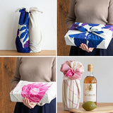 Koetsu Chirimen Yuzen - Lotus pink 70 光悦ちりめん友禅 はす ピンク- Furoshiki  70 x 70 cm