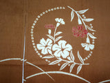 Kyoto Noren (Doorway curtain) 85 cm X 150 cm  - Rabbit & Flower  (Beige) - Free Shipping