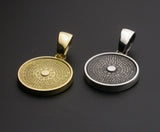 Saito - Heart Sutra Extra Small Round Shape Silver Pendant Top (Silver 950)