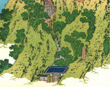 Katsushika Hokusai - #004 - Kumonokakehashi Bridge at Gyodozan Ashikaga (足利行動山 くものかけはし 栃木) - Free Shipping