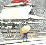 Kawase Hasui - #HKS-3  Ueno Toshogu no Yuki  (Snow at Ueno Toshogu Shrine) - Free Shipping