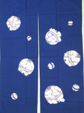 Kyoto Noren (Doorway curtain) 85 cm X 150 cm - Suzu Chirashi (Navy) - Free Shipping