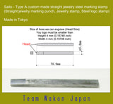 Saito - Type-A Custom Made Straight Jewelry Marking Punch, Jewelry Stamp, Steel logo Stamp