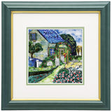 Saikosha - #015-09 Blue roof house (Framed Cloisonné ware) - Free Shipping