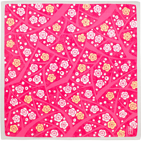 Takehisa Yumeji - Plum Pink 枝梅 ピンク - Furoshiki 48 x 48 cm