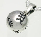 Saito - Seven Buddha in Sanskrit Characters Silver Ball Pendant top