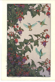 Yoshida Toshi - #017101 Hachi Dori (Humming Bird and Fuchsia) - Free Shipping