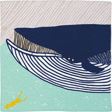 Kata Kata - Fin whale  Blue オーガニック ナガスクジラ ブルー- Furoshiki   50 x 50 cm
