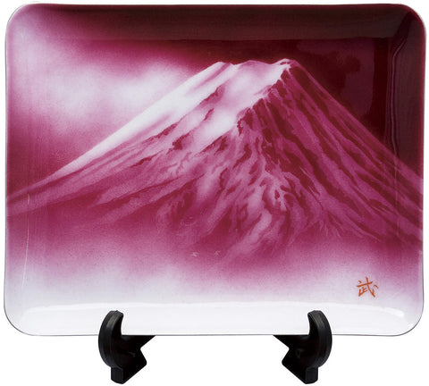 Saikosha - #005-06 Aka Fuji (Cloisonné ware ornamental plate) - Free Shipping