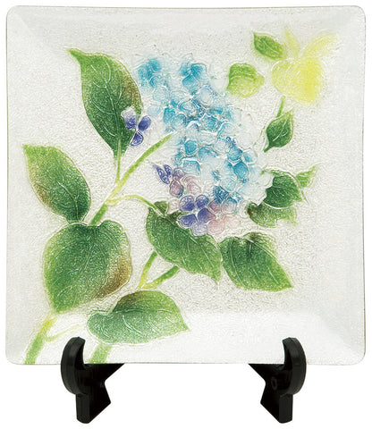 Saikosha - #003-05  Ajisai (Hydrangea) (Cloisonné ware ornamental plate) 12.00 cm - Free Shipping