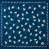 Takehisa Yumeji - Aqua Drop (Water repellent finish organic cotton) - Yuri (Lily) Navy アクアドロップコットン 竹久夢二 ゆり ネイビー(撥水加工) - Furoshiki   100 x 100 cm