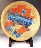Fujii Kinsai Arita Japan - Somenishiki Golden EDo Monyou Ornamental plate 45.00 cm - Free Shipping