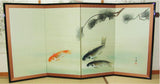 Japanese Traditional Hand Paint Byobu (Silk Folding Screen) - T 12 - Free Shipping