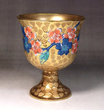 Fujii Kinsai Arita Japan - Somenishiki Golden Sakura Wine Cup - Free shipping