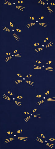 Wafuka - Kurayami ni Neko (Cats in the dark)  (The dyed Tenugui)