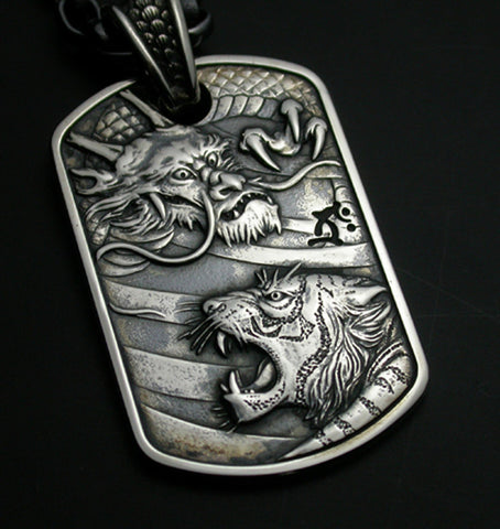 Saito - Rise Dragon - R & Tiger Silver 950 Pendant