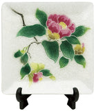 Saikosha - #003-03 Tsubaki (Camellia) (Cloisonné ware ornamental plate) 12.00 cm - Free Shipping