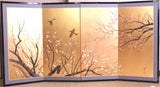 Tominaga Jyuho - Japanese Traditional Hand Paint Byobu (Gold Leaf Folding Screen) - X130 - Free Shipping