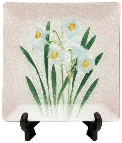 Saikosha - #003-02 Suisen (Cloisonné ware ornamental plate) 12.00 cm - Free Shipping