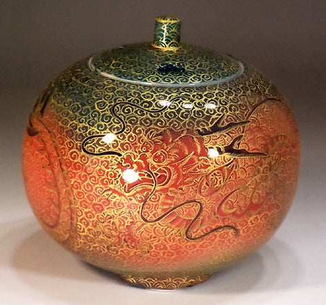 Fujii Kinsai Arita Japan - Yurisai Kinran Rise Dragon Incense burner (Superlative Collection) - Free Shipping