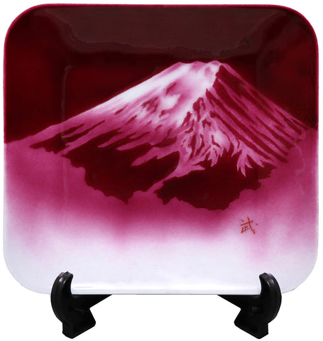 Saikosha - EX-03 Aka Fuji (Cloisonné ware ornamental plate) - Free Shipping