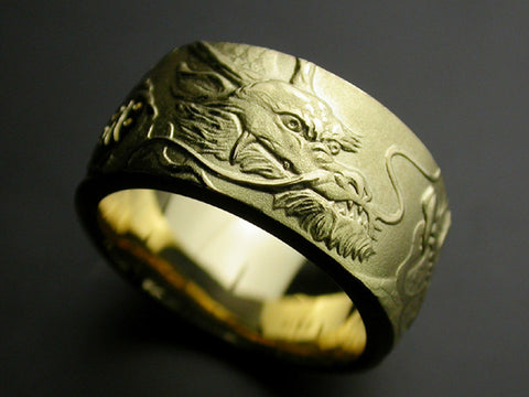 Saito - Rise Dragon W/Bonji Gold Ring (18Kt Gold)  (59.80 mm to 68.00 mm inner circumference)