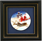 Saikosha - #023-03 Santa and reindeer (Framed Cloisonné ware) - Free Shipping