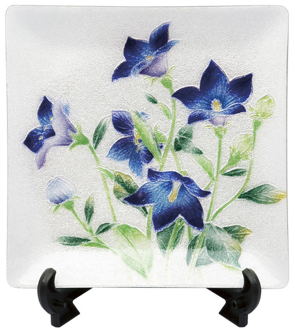 Saikosha - #004-04 Kikyo (Bellflower) (Cloisonné ware ornamental plate) - Free Shipping