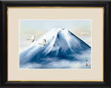 Sankoh Framed Mt. Fuji - G4-BF027L - Reimei Fuji (The morning Mt. Fuji & cranes)