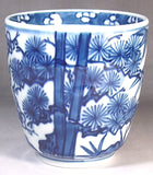 Fujii Kinsai Arita Japan - Kosometsuke Sho Chiku Bai #2 (Pine,bamboo, and plum) Japanese Tea Cup  (Yunomi) - Free shipping