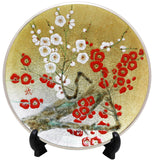 Saikosha - #005-08 Red & White Plum (Cloisonné ware ornamental plate) 24.00 cm - Free Shipping