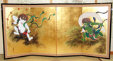 Tominaga Jyuho - Japanese Traditional Hand Paint Byobu (Gold Leaf Folding Screen) - X170 - Free Shipping