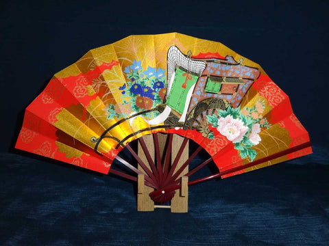 Kyoto Kazari Sensu - #50 Gosho Guruma - Length - 22.7 cm (8.937")  - Free Shipping