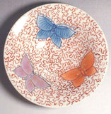 Fujii Kinsai Arita Japan - Somenishiki Akagi Butterfly Sake Cup (Hai) - Free shipping
